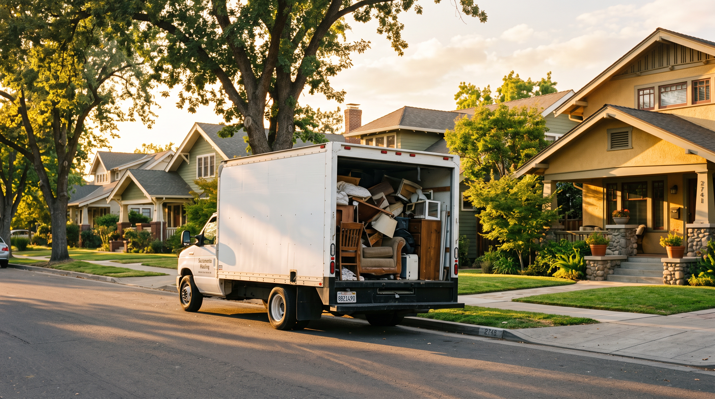 Simple Guy Junk Removal truck ready for a Sacramento neighborhood job